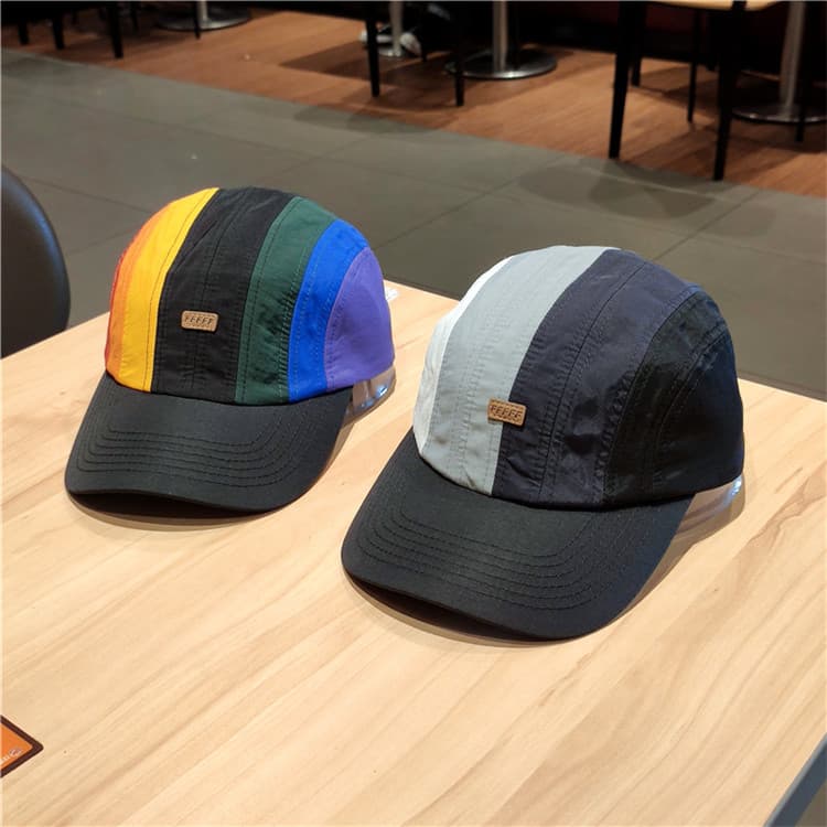 メンズ キャップ 虹色グラデーション切り替えベースボール帽